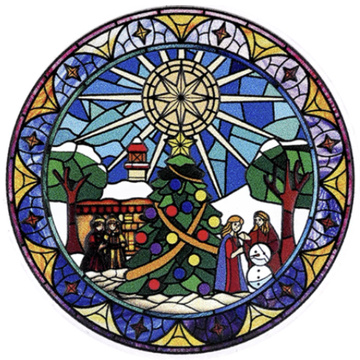 Samoa: Navidad en vitral colorizada, 1 onza de plata, 2025, calidad Proof.