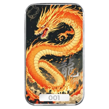 Scottsdale Mint - Dragon  "Huǒyàn" barevný 1 unce stříbra 2025