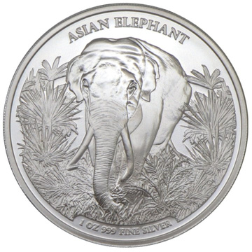 Camboya: Elefante Asiático 1 oz Plata 2023