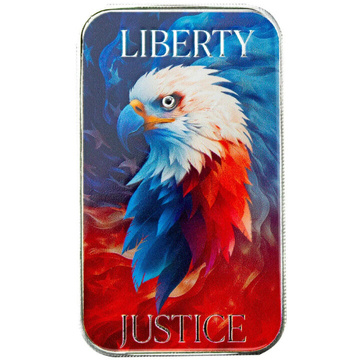 Lingote de plata de 1 oz de color Águila de la Libertad y la Justicia de la Casa de la Moneda de Scottsdale