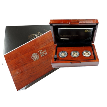 Reino Unido: Set Proof de 3 monedas de oro Sovereign 2014