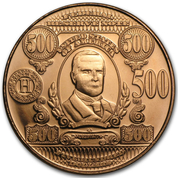 $500 William McKinley Banknote Replica 1 oz Copper Round