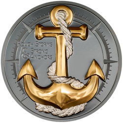  Cook Islands: The Journey Anchor - Rough Storms 2 oz Silber 2025 Gilded Black Proof 