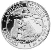 African Wildlife: Leopard 1 oz Silber 2019