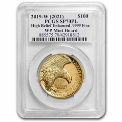 American Liberty 1 oz Gold 2019-W High Relief Enhanced PCGS SP70PL