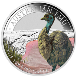 Australijski Emu coloured 1 oz Silber 2025