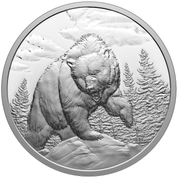 Canada: Great Hunters - Grizzly Bear $20 Silber 2023 Proof Ultra High Relief Coin