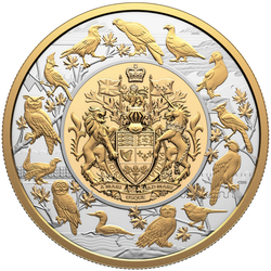 Canada: Heraldic Landscape: Birds of Canada $50 Silber 2024 Gilded Proof Coin