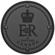 Canada: Queen Elizabeth II's Royal Cypher $20 Silver 2022 Black Rhodium Matte Proof