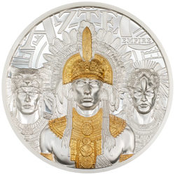 Cook-Inseln: Legenden - Aztekenreich 3 oz Silber 2025 Vergoldeter Proof