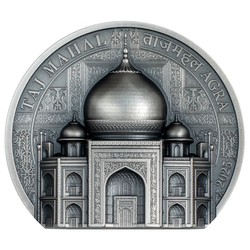 Cook Islands: Historical Monuments -Taj Mahal 2 oz Silber 2025 Antiqued Coin