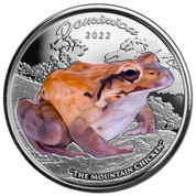 Dominica: Mountain Chicken coloured 1 oz Silber 2022 Proof