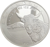 Ghana: Die Giganten der Eiszeit  - Auerochse 1 oz Silber 2021