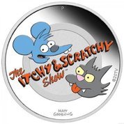 Itchy and Scratchy coloured 1 oz Silber 2021 Proof