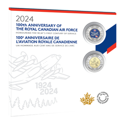 Kanada: 100. Jahrestag der Royal Canadian Air Force - Gedenkkarte für Sammler - 2 Münzen Set 2024