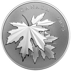 Kanadische Glänzende Maple Leaf 10 oz Silber 2025 Vergoldete Proof-Münze