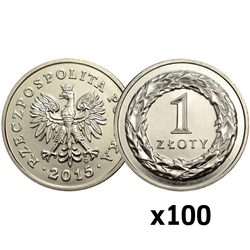 National Bank of Poland: 1 PLN from the Mint Bag Coin (100 pcs) - Random Year 