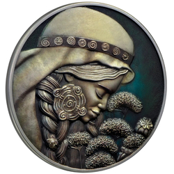 Niue: The Elements - Sun coloured $5 Silver 2023 High Relief Antiqued Coin