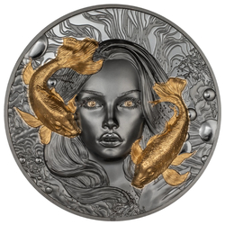 Palau: Goddess of Water 2 oz Silber 2024 Gilded Black Proof