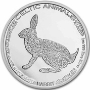 Republic of Chad: Celtic Animals - Rabbit 1 oz Silber 2021