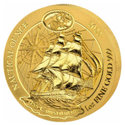 Rwanda: Nautical Ounce - USS Constitution 1 oz Gold 2022