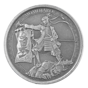 Samoa: Legends of Japan Series - Momotaro and the Demon Subdued in Anime Style 1 oz Silber 2020 Antiqued Coin