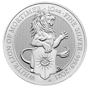 The Queen’s Beasts 2021: The White Lion of Mortimer 10 oz Silber