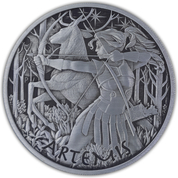 Tuvalu: Gods of Olympus - Artemis 1 oz Silber 2023 Antiqued Coin