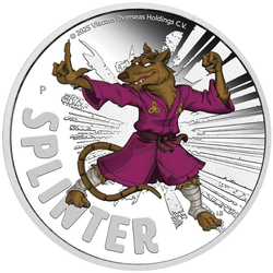 Tuvalu: Teenage Mutant Ninja Turtles - Splinter coloured 1 oz Silber 2024 Proof