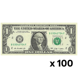 USA Banknote 1 Dollar (1 U.S. dollar / 1 USD) UNC 100 pieces