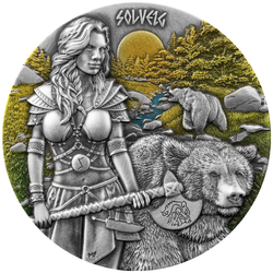 Valkyries: Solveig coloured 2 oz Silber 2024 Ultra High Relief