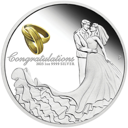 Wedding coloured 1 oz Silber 2025 Proof