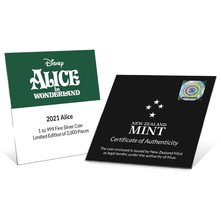 Niue: Disney Alice in Wonderland - Alice coloured 1 oz Silber 2021 Proof |  Metal Market Europe