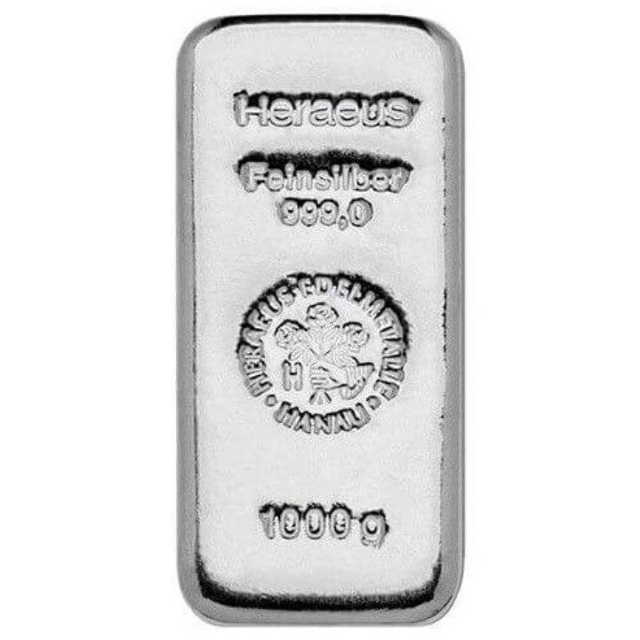  Heraeus 1000 gram Bar Silver LBMA