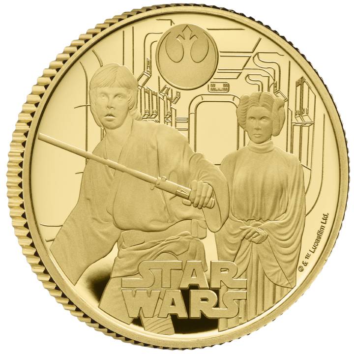  Star Wars: Luke Skywalker and Princess Leia 1/4 oz Gold 2023 Proof