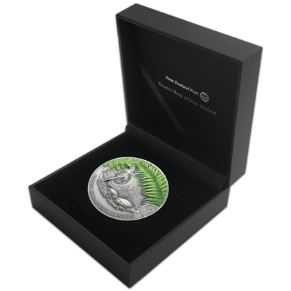 2021 Kiwi 2oz Antique Finish Silver Coin with Colour Printing