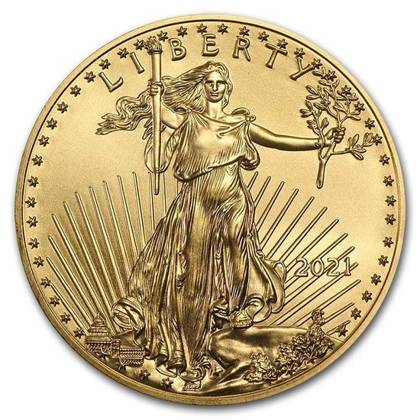 American Eagle 1 oz Gold 2021 PAKET 5 Stück