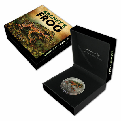 Archey's Frog coloured 2 oz Silver 2021 Antique