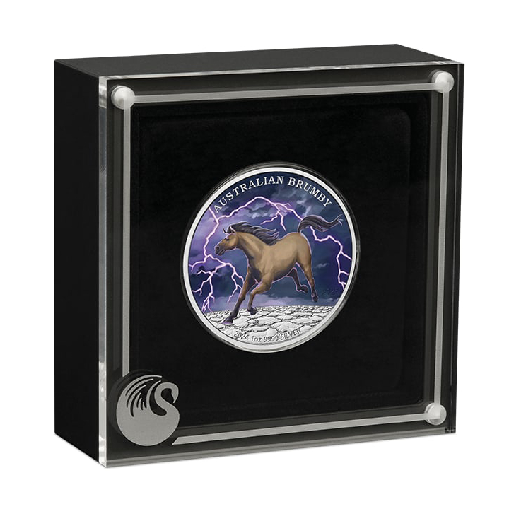 Australian Brumby coloured 1 oz Silber 2024