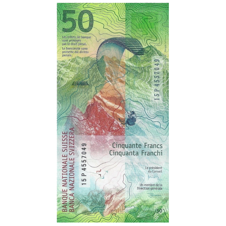 Banknote Schweiz 50 Franken (CHF 50) Zirkuliert