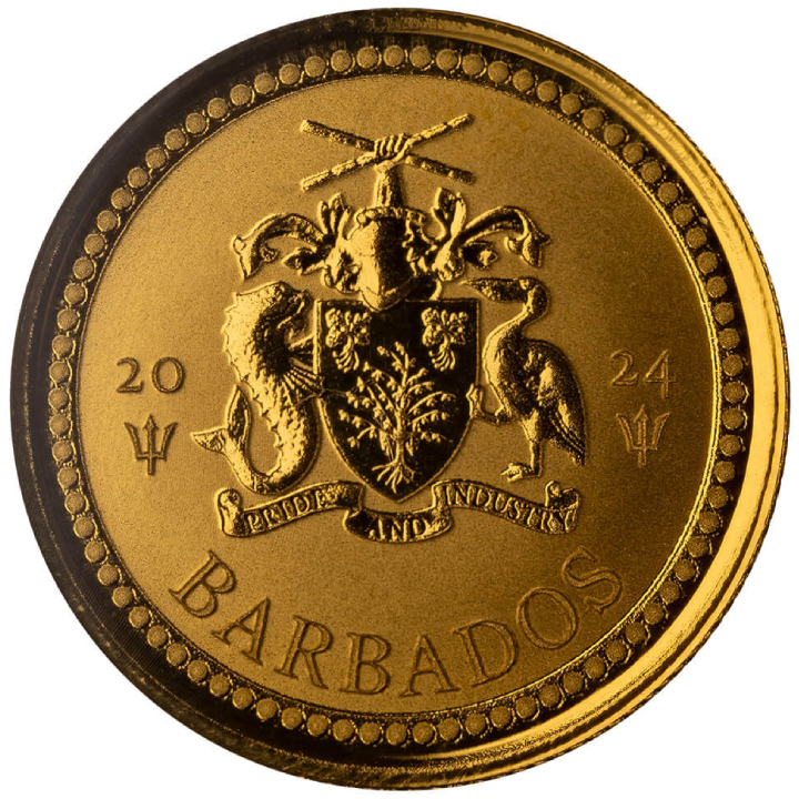 Barbados: Trident 1/10 oz Gold 2024 Prooflike