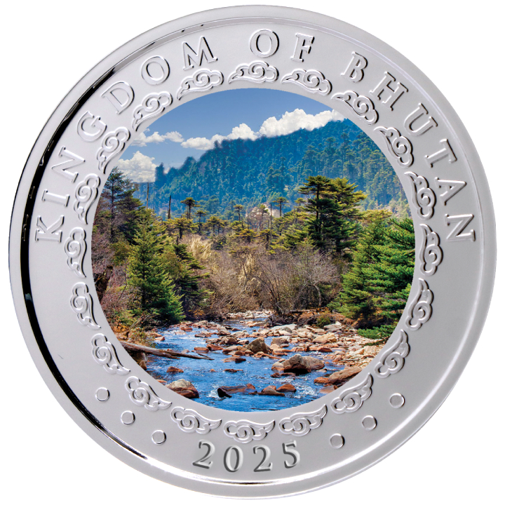 Bhutan: Lunar Year of the Snake coloured 1 oz Silber 2025 Proof