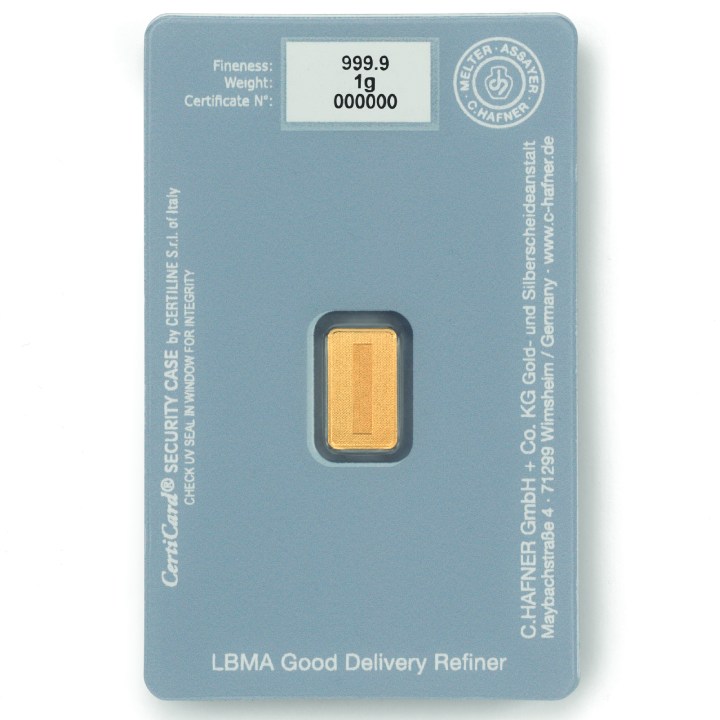 C. Hafner - Happy Birthday 1 gram Gold Bar LBMA (blue)