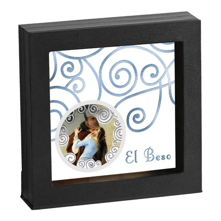 Cameroon: Francesco Hayez - El Beso coloured Silver 2022 Proof Coin