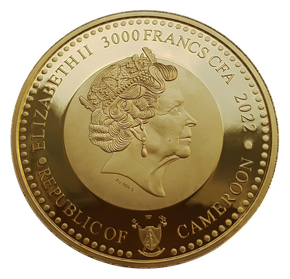 Cameroon: World Famous Dogs - Bulldog 1 oz Gold 2022