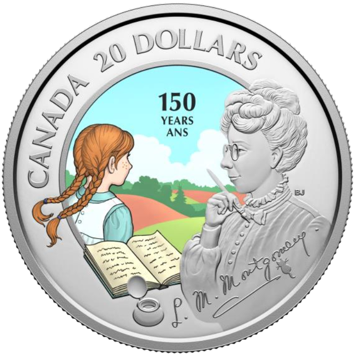 Canada: 150th Anniversary of the Birth of L. M. Montgomery $20 coloured Silber 2024 Proof Coin 