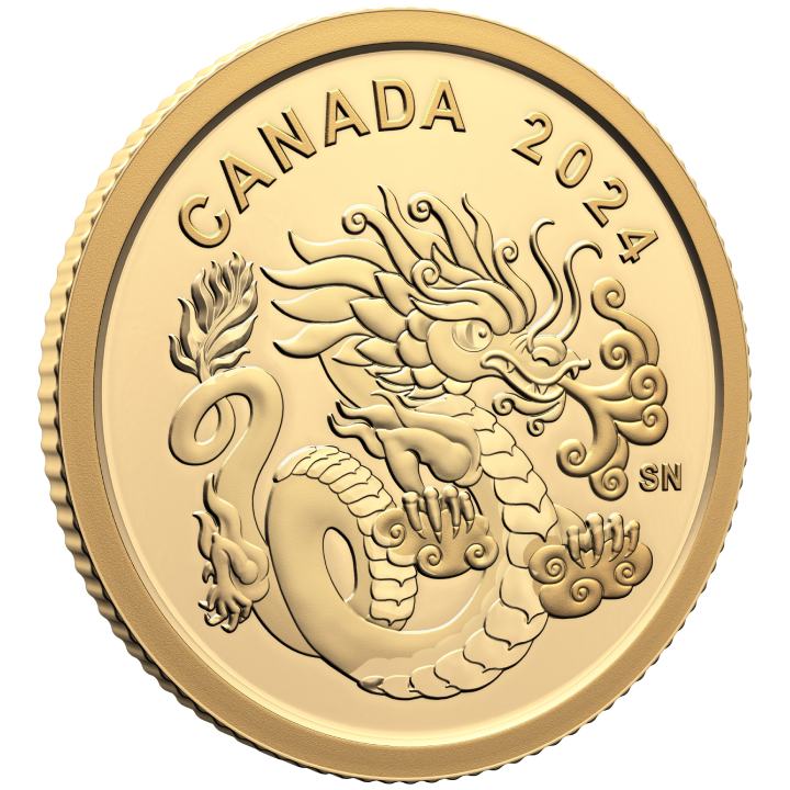 Canada: Spirit Dragon $8 Gold 2024 Proof 