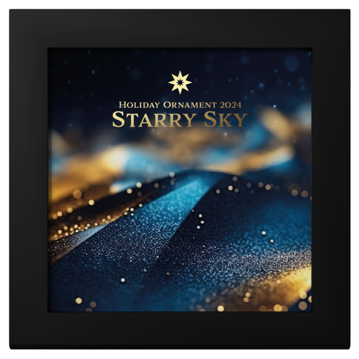 Cook Islands: Holiday Ornament - Starry Sky 1 oz Silber 2024 Gilded Silk Coin