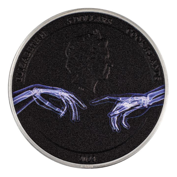 Cook Islands: X-Ray - Creation of Adam coloured 1 oz Silber 2023 Proof Ultra High Relief