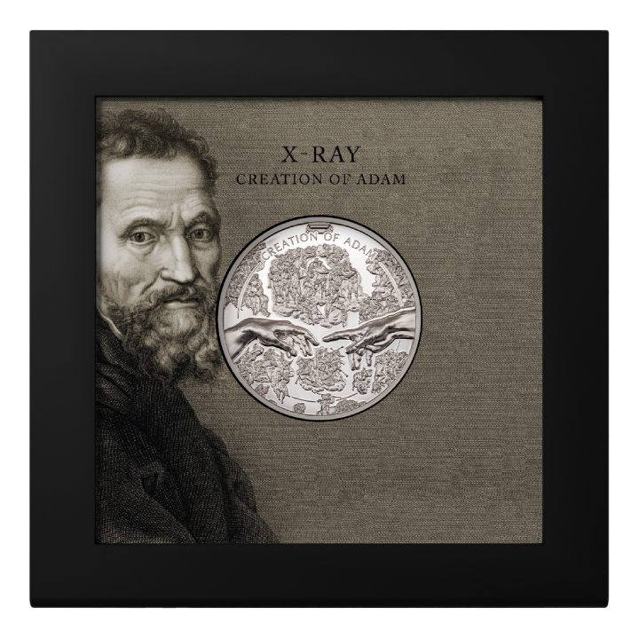 Cook Islands: X-Ray - Creation of Adam coloured 1 oz Silber 2023 Proof Ultra High Relief